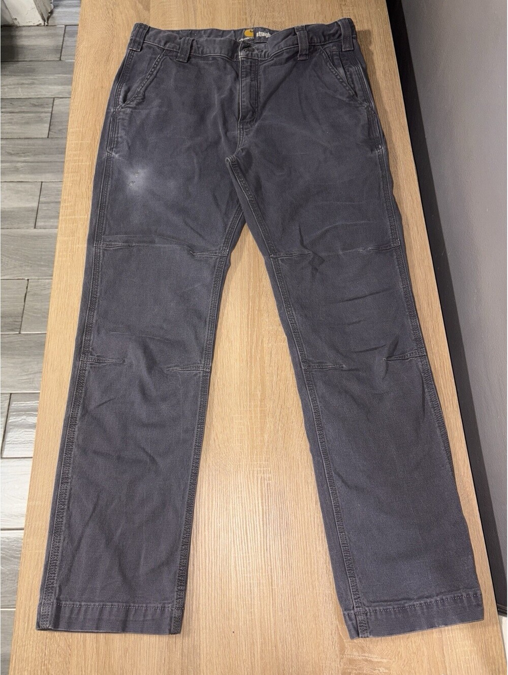 Carhartt Rugged Flex Straight Fit Pants 34x30 Gray Workwear Utility Mens